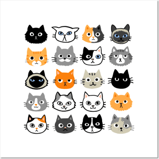 Assorted Cat Faces | Cool Kitty Lover's Posters and Art